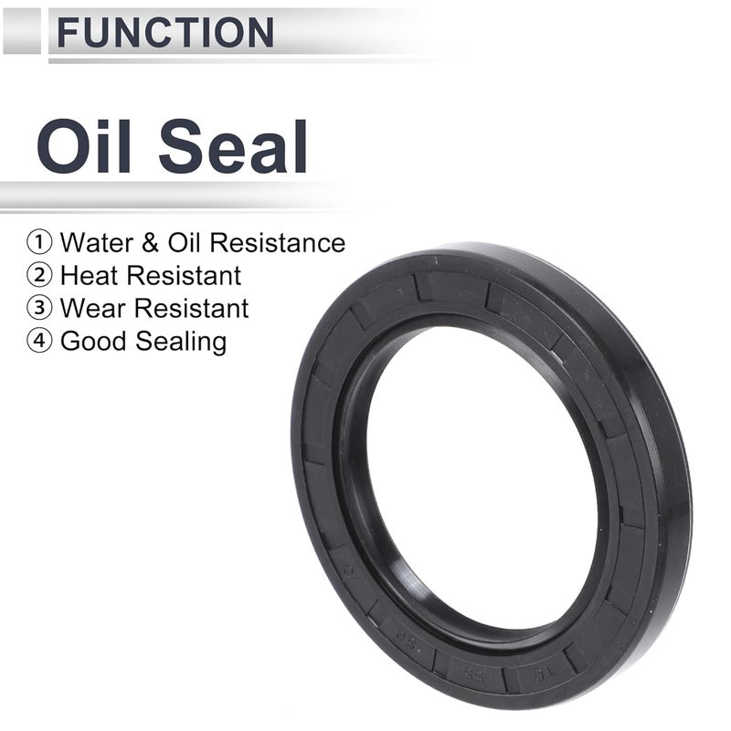 RATCHROLL Universal Oil Seal TC Double Lip W Steel Spring Seal Ring Rotary Shaft Seal 55x80x10mm High Pressure NBR Rubber Black 5 Pcs - Image 3